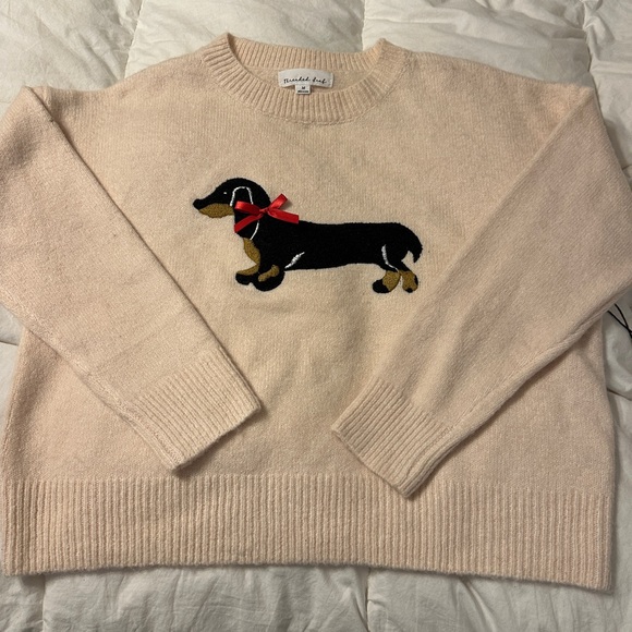 Threaded Leaf Dachshund Intarsia Knit Sweater - NWT - Size M - Picture 4 of 13